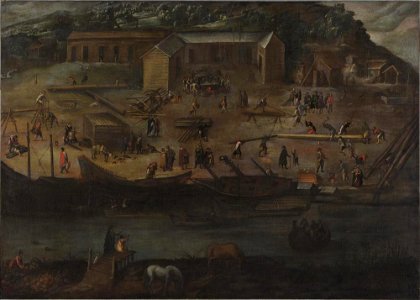 Unknown Artist - Shipbuilding Yard at Seville - A1829 - Hispanic Society of America