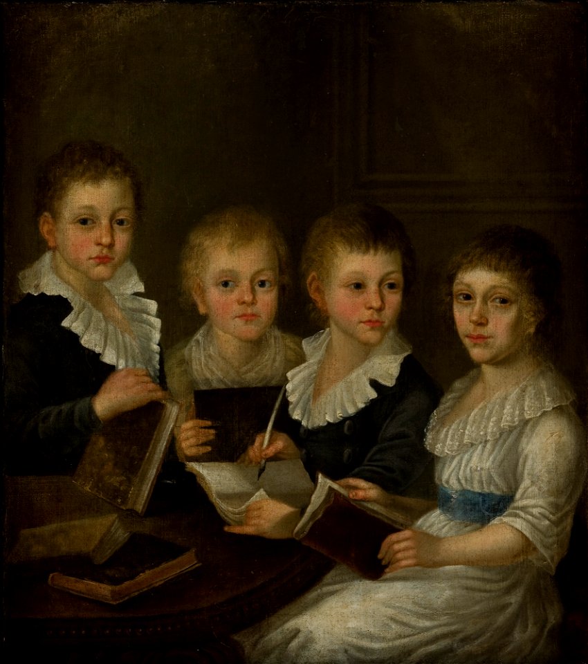Unknown - Portrait of Children of Kunegunda and Albert Ignacy Siedliski from Trzcianiec, Leon, Rozalia, Adam and Helena - MNK II-a-1088 - National Museum Kraków