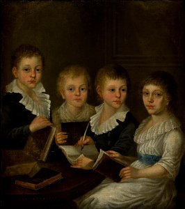 Unknown - Portrait of Children of Kunegunda and Albert Ignacy Siedliski from Trzcianiec, Leon, Rozalia, Adam and Helena - MNK II-a-1088 - National Museum Kraków