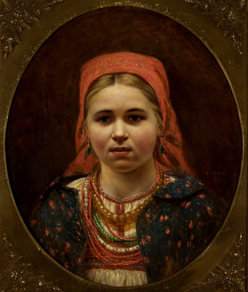 Unknown - Portrait of a girl in a folk attire - M.Ob.2731 MNW - National Museum in Warsaw
