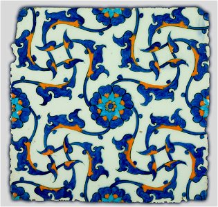 Unknown, Turkey, 1560 - Iznik Tile - Google Art Project. Free illustration for personal and commercial use.