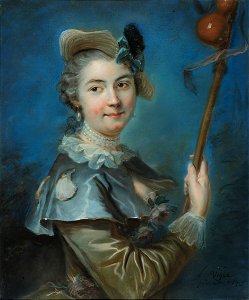 Unknown woman in pilgrim costume (Louis Vigée) - Nationalmuseum - 133139