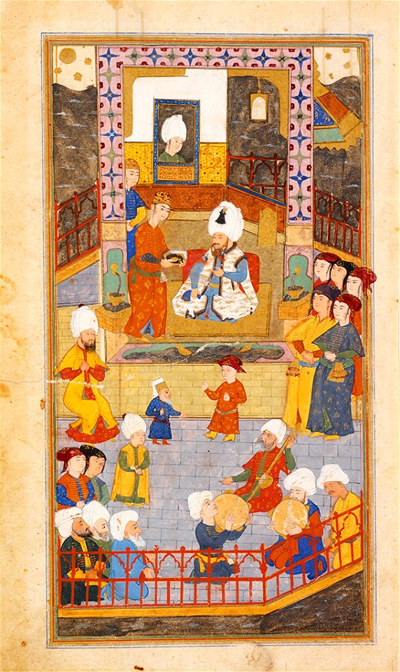 Unknown artist, Turkish - Sultan Murad III Receiving a Book - 17.458 - Rhode Island School of Design Museum