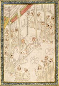 Unknown Indian - Mughal Emperor Akbar Holding Court During his Final Illness - Google Art Project