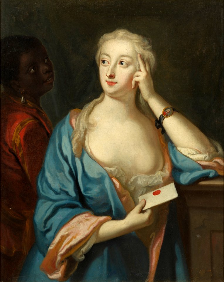 Unknown woman and two unknown men (Georg Engelhard Schröder) - Nationalmuseum - 210965