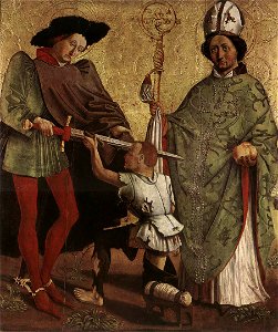 Unknown painter - St Martin of Tours and St Nicholas of Bari - WGA23777. Free illustration for personal and commercial use.