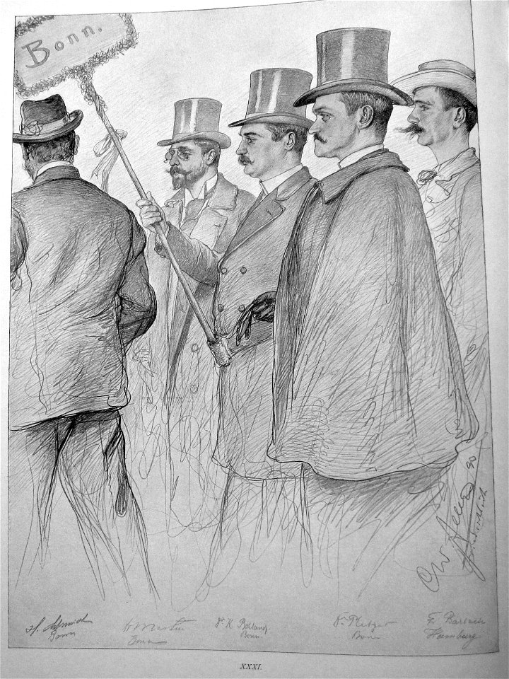 Unser Bismarck Tafel XXXI Bonn - H.Schmidt, Marlin, Dr. K. Bohland, Dr. Pletger, Fr. Barlach
