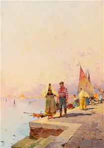 Franz Richard Unterberger Sonniger Tag in Venedig. Free illustration for personal and commercial use.