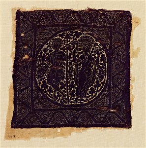 Unknown, Copt peoples - Cloth fragment with Venus and Aeneas - Google Art Project