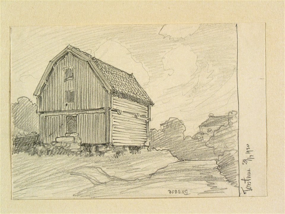 Uppland, Torstuna hd., Torstuna sn. Teckning av Ferdinand Boberg - Nordiska museet - NMA.0088473