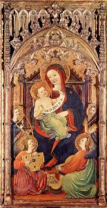Unknown painter - Madonna with Christ Child and Angels Playing Music - WGA24049. Free illustration for personal and commercial use.