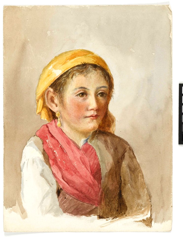Untitled sketch of young Italian peasant girl RMG PY6010-001