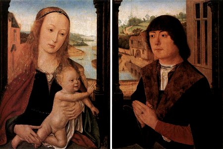 Unknown painter - Diptych with a Man at Prayer before the Virgin and Child - WGA23591
