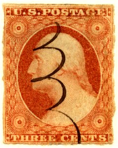 US stamp 1851 3c Washington