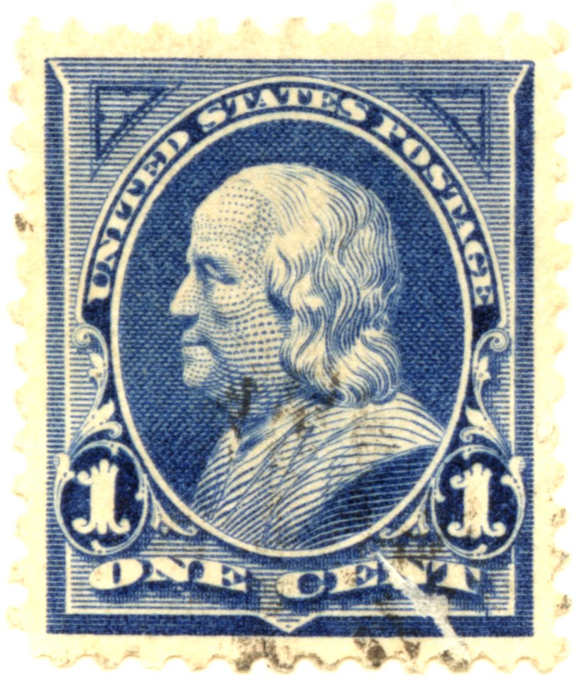 US stamp 1895 1c Franklin
