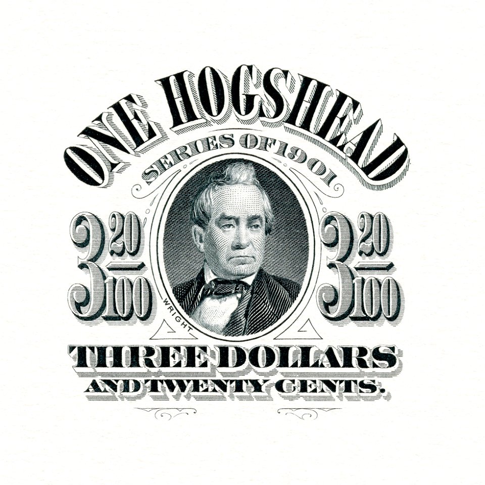 US-Stamp-Beer-1901-$3.20 (1 hogshead) (partial proof)