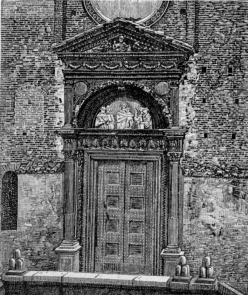 Urbino – Porta della chiesa di San Domenico (xilografia)