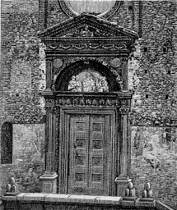 Urbino – Porta della chiesa di San Domenico (xilografia)
