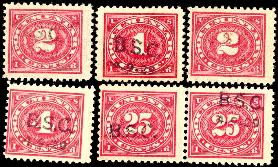 US revenue 1917 issues