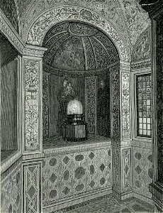 Urbino Palazzo Ducale Cappella col calco del teschio di Raffaello