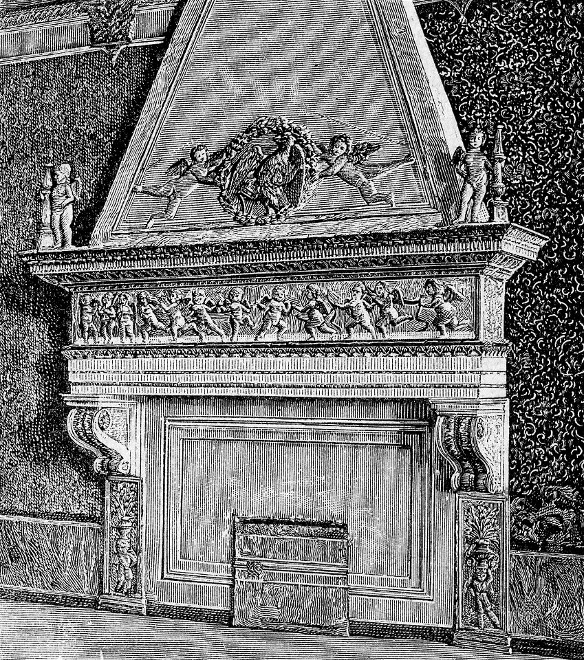 Urbino – Palazzo Ducale, il camino (xilografia)