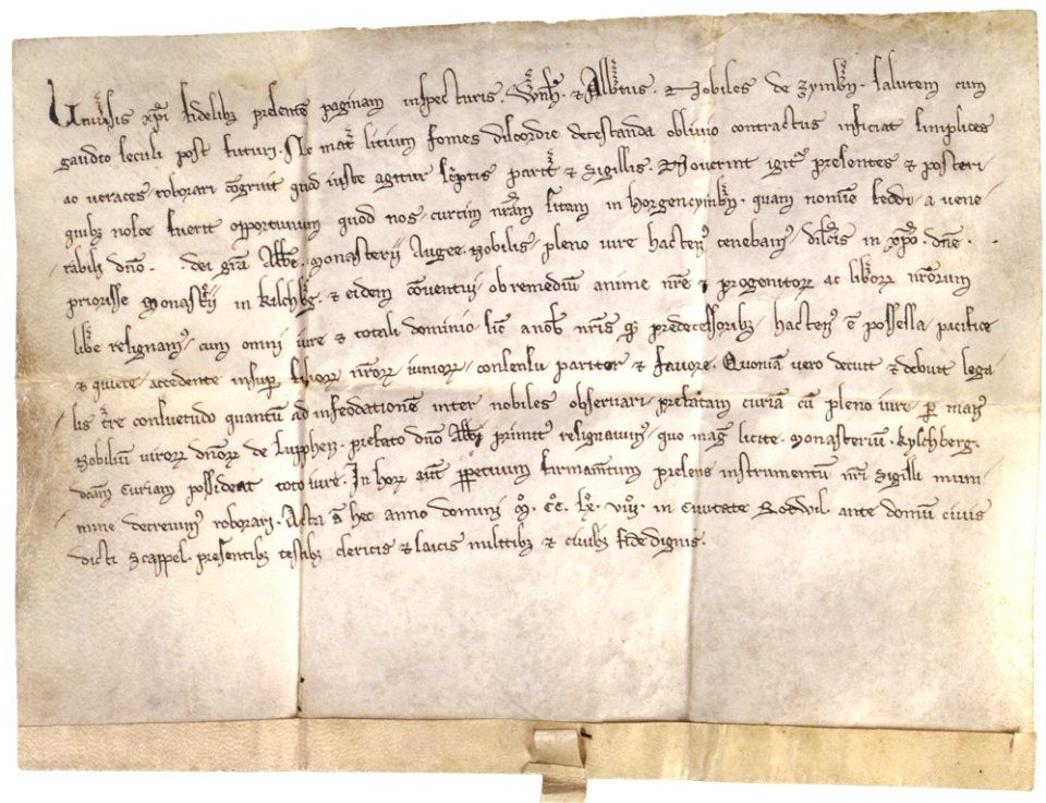 Urkunde Kloster Kirchberg Herren von Zimmern 1268
