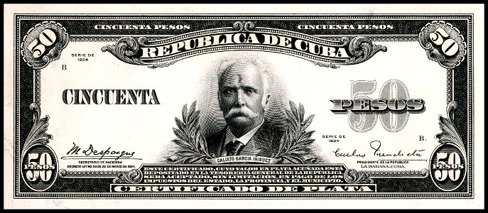US-BEP-República de Cuba (certified proof) 50 silver pesos, 1934 (CUB-73a)
