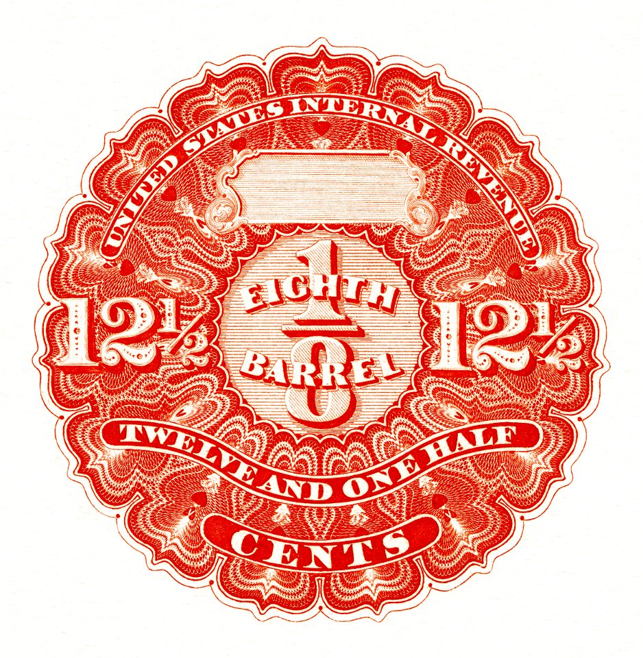 US-Stamp-Beer-1867-121⁄2 cents (1⁄8 barrel)