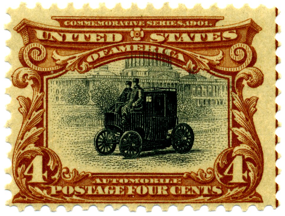 US stamp 1901 Pan Am 4c Automobile