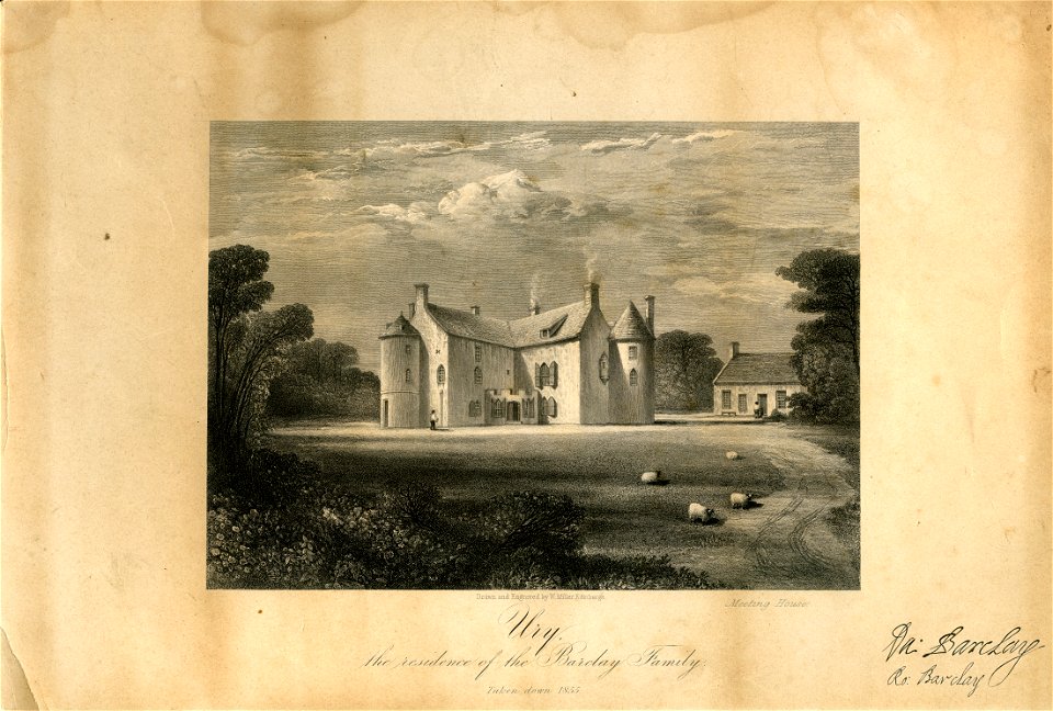 Ury - the residence of the Barclay Family drawn and engraved by William Miller