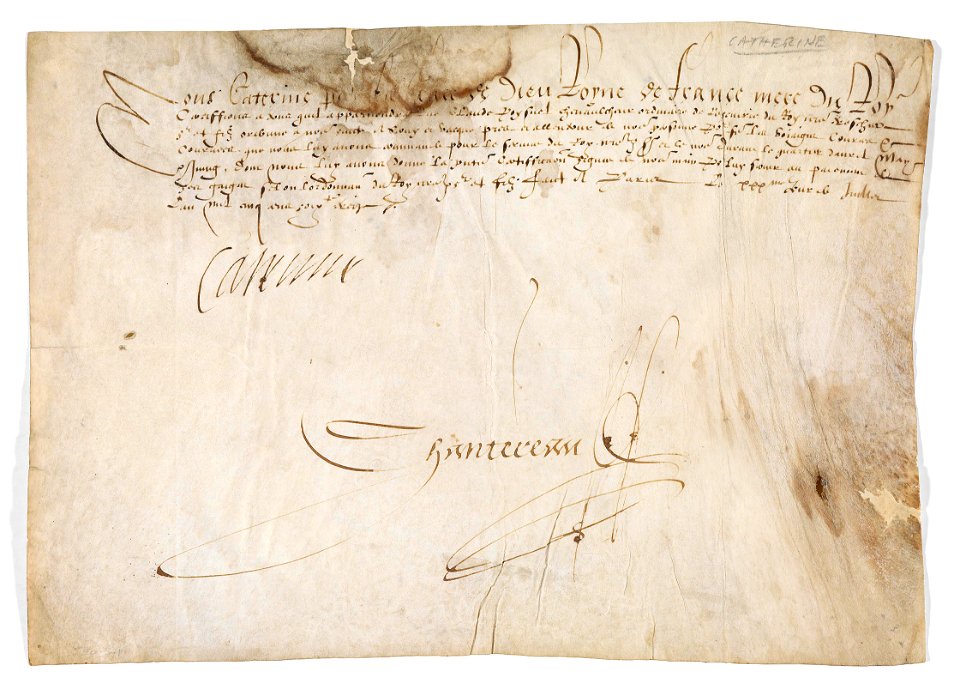 Urkunde Katharina von Medici 1553-07-30