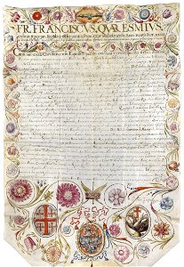 Urkunde für Ludwig von Mollard Jerusalem 1619 (ohne Siegel)