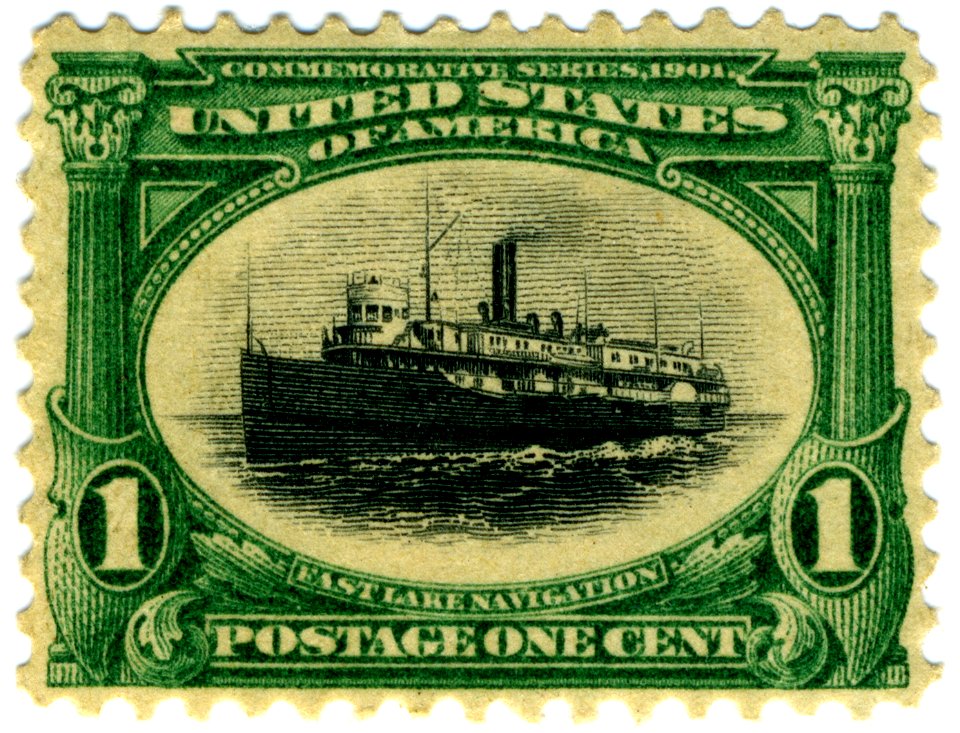 US stamp 1901 Pan Am 1c Fast Lake Navigation