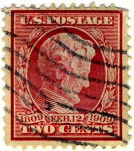 US stamp 1909 2c Lincoln Memorial