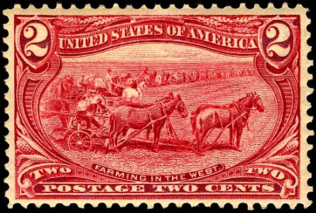 US stamp 1898 2c Farming in the West