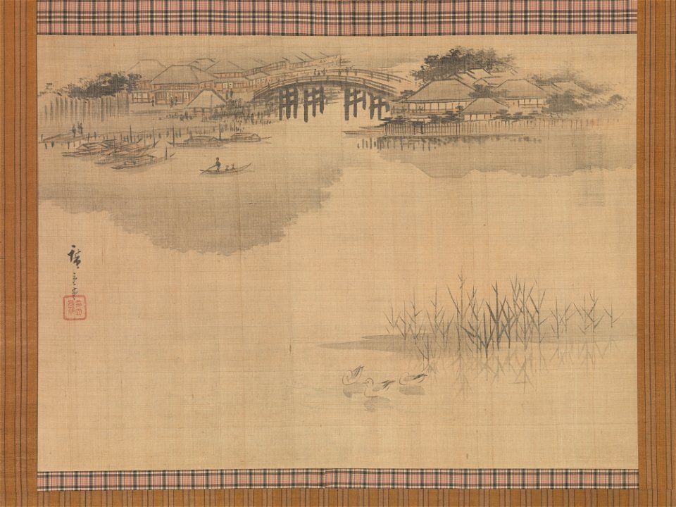 Utagawa Hiroshige - The Imado Bridge at the Foot of Mount Matsuchi - 1975.268.130 - Metropolitan Museum of Art