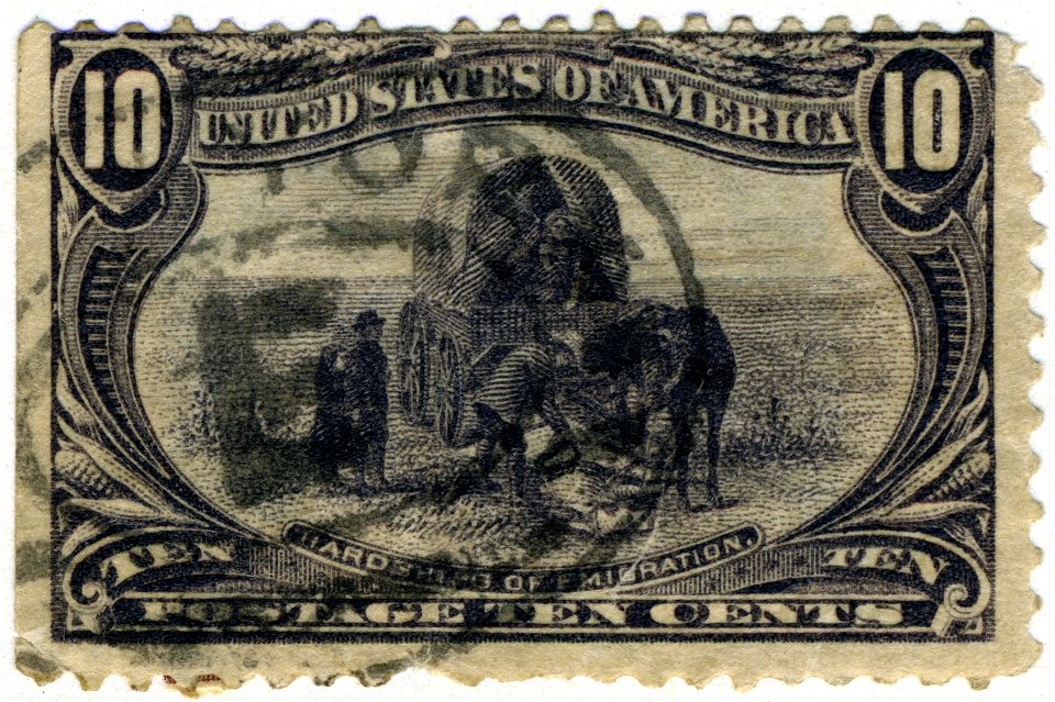 US stamp 1898 10c Hardships of Emigration