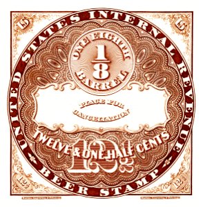 US-Stamp-Beer-1870-121⁄2 cents (1⁄8 barrel)