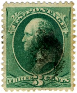 US stamp 1873 3c Washington c. Free illustration for personal and commercial use.