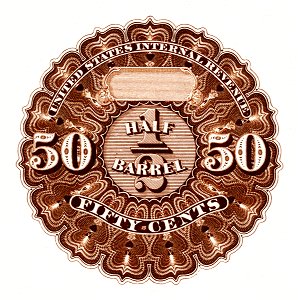 US-Stamp-Beer-1867-50 cents (1⁄2 barrel)