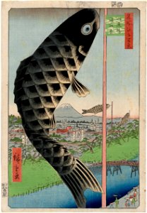 Utagawa Hiroshige I, published by Uoya Eikichi - Suidō Bridge and Surugadai (Suidōbashi Surugadai), from the series One Hundred Famous Views of Edo (... - Google Art Project