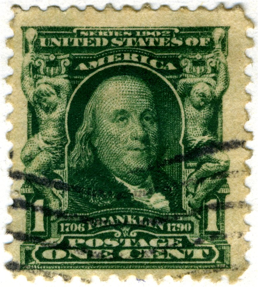 US stamp 1902 1c Franklin