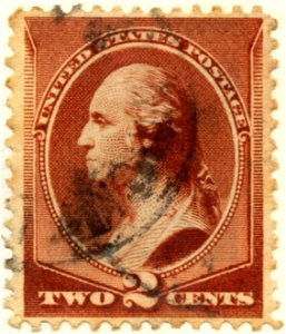 US stamp 1883 2c Washington. Free illustration for personal and commercial use.