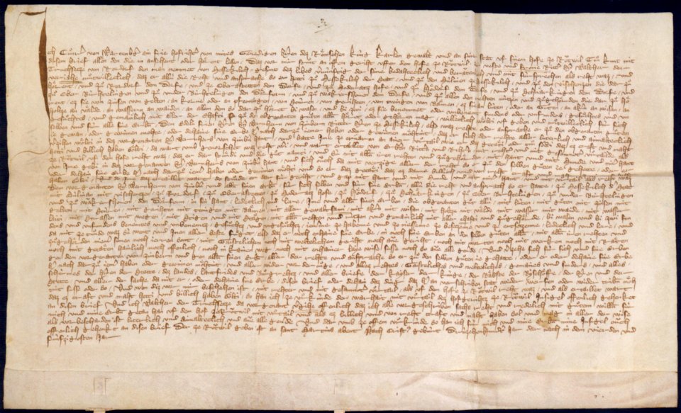Urkunde 1354 Walter von Rohrdorf Werner von Zimmern Meßkirch