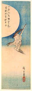 Utagawa Hiroshige - Cuckoo flying under a full moon - Google Art Project. Free illustration for personal and commercial use.