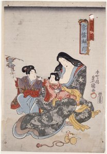 Utagawa Kunisada - Tokiwa Gozen and her children - Google Art Project