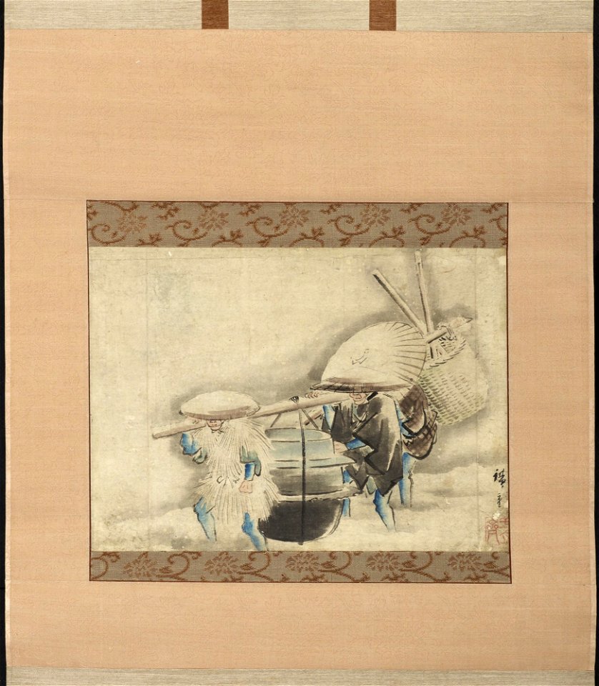 Utagawa Hiroshige 歌川 広重 - Three Porters - y1967-114 - Princeton University Art Museum