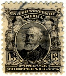 US stamp 1902 13c Harrison