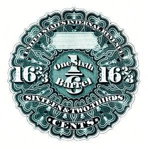 US-Stamp-Beer-1867-162⁄3 cents (1⁄6 barrel)