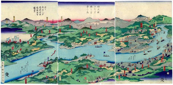 Utagawa Kuniteru II - Battles of Uesugi Kagekatsu in the War of Succession in Echigo Province